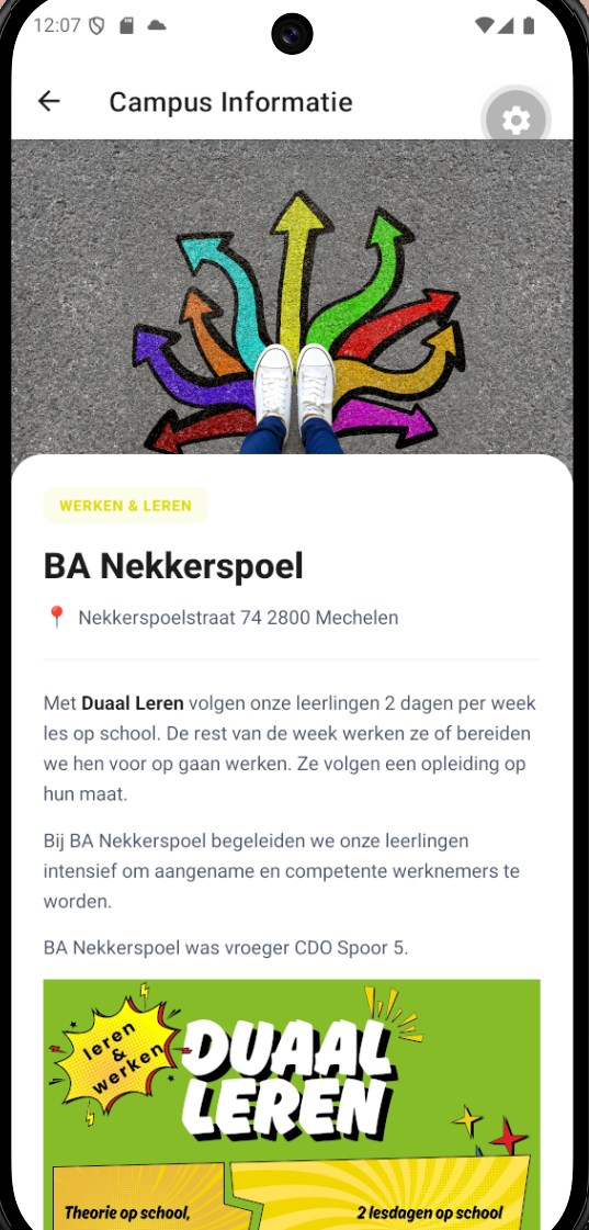 Campusdetail in de Busleyden-app